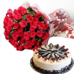 myFloralkart- Send Online Marriage Anniversary Flower Gifts in Bangalore-loveable_roses_and_cake_to_india-240x240